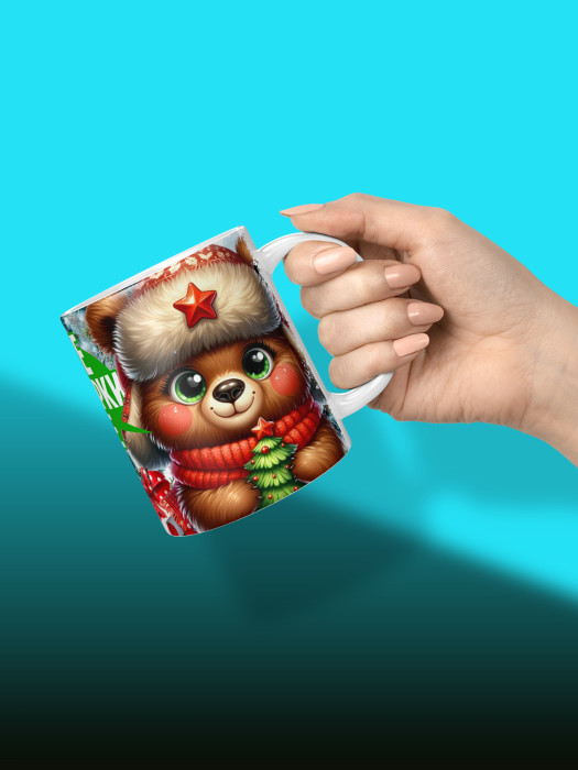 Кружка новогодняя с фото и именем