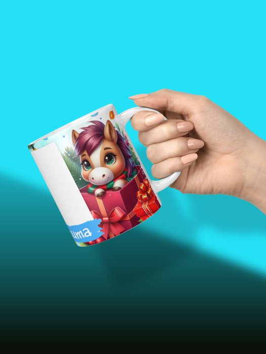 Кружка новогодняя с фото и именем