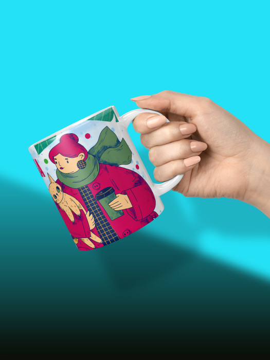 Кружка новогодняя женская