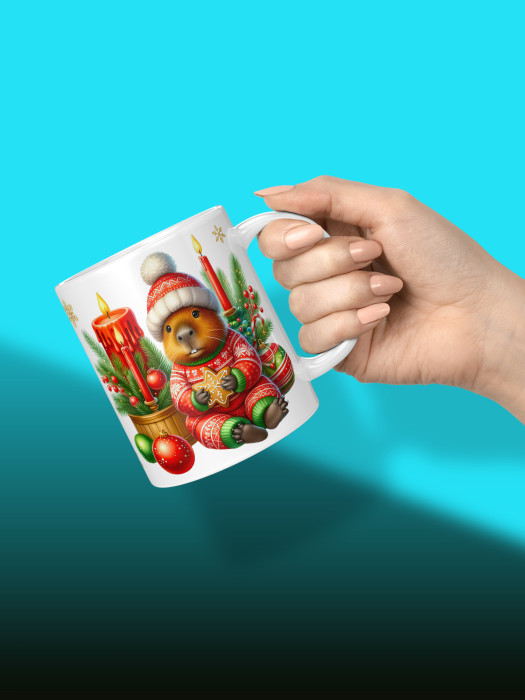 Кружка новогодняя Капибара