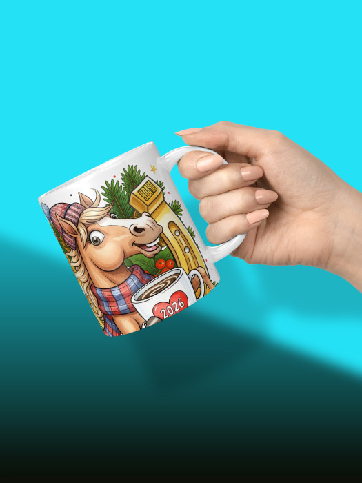 Кружка новогодняя с приколом женская