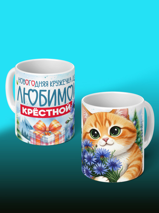 Кружка новогодняя для крестной