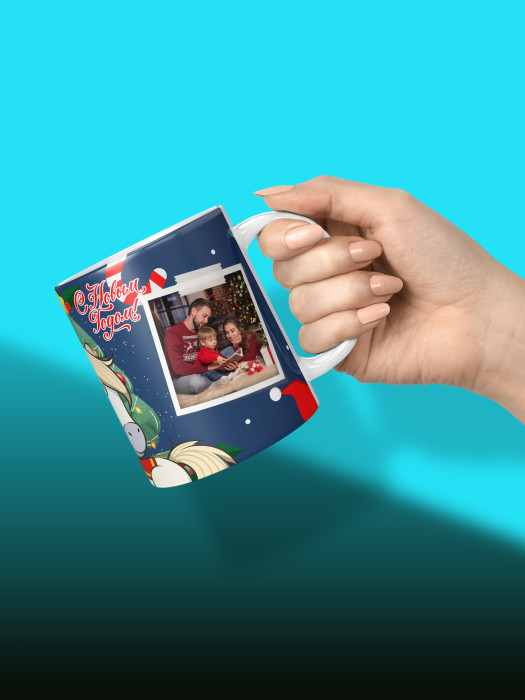 Кружка новогодняя детская с фото