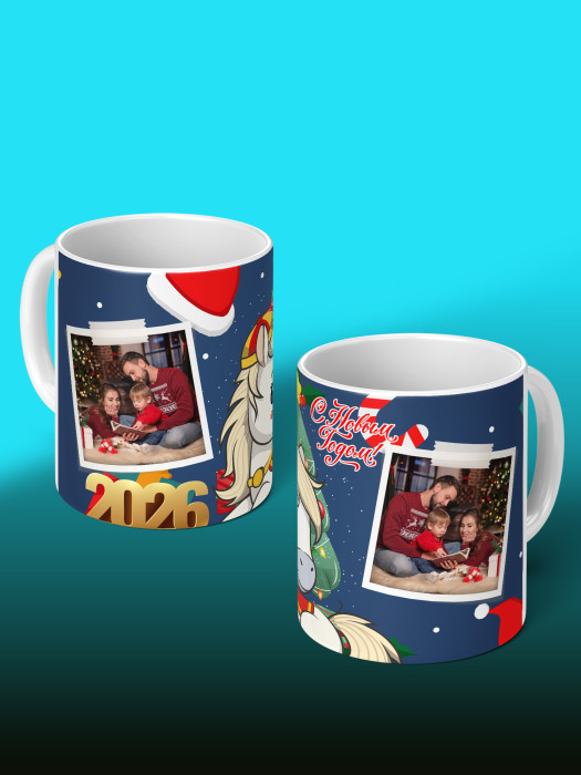 Кружка новогодняя детская с фото