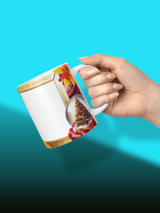 Кружка новогодняя с фото и именем