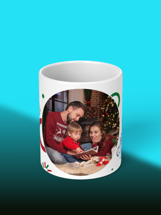 Кружка новогодняя универсальная 2026 с фото