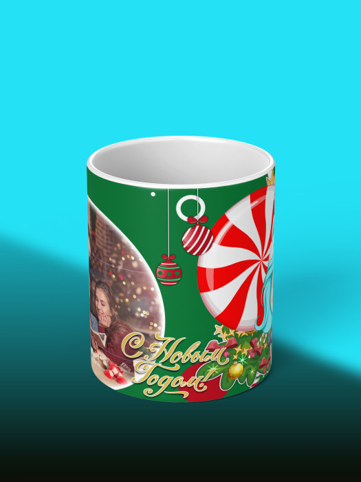 Кружка новогодняя детская с фото