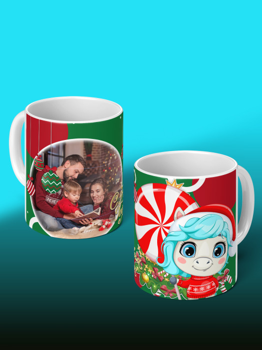 Кружка новогодняя детская с фото