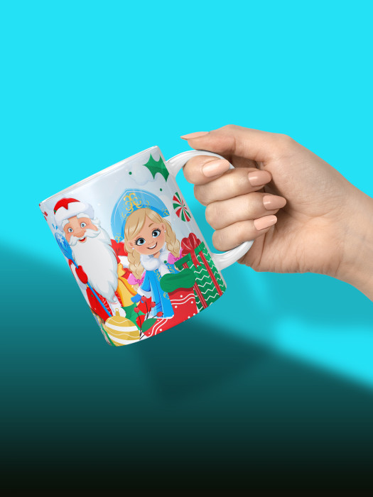 Кружка новогодняя универсальная с фото