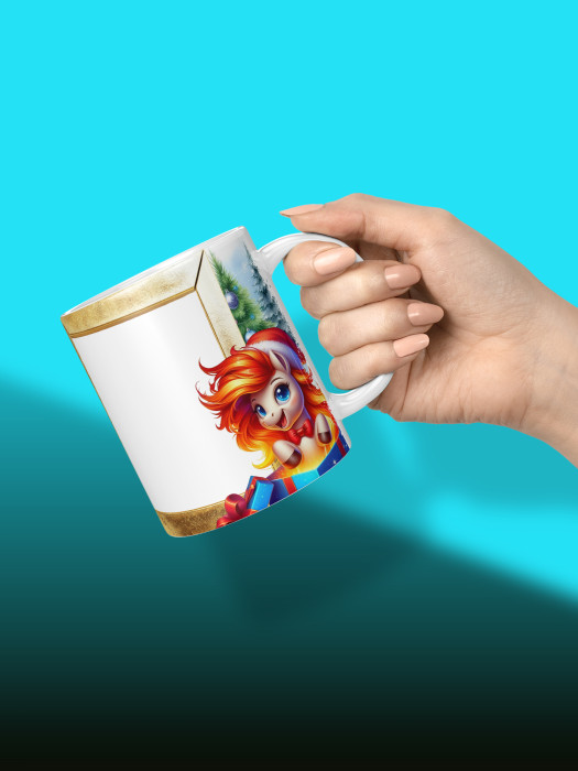 Кружка новогодняя женская детская 2026 с фото