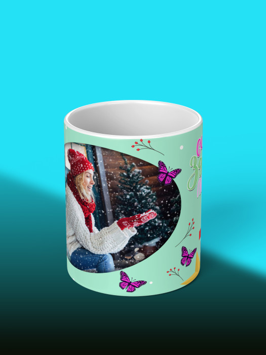 Кружка новогодняя универсальная с фото