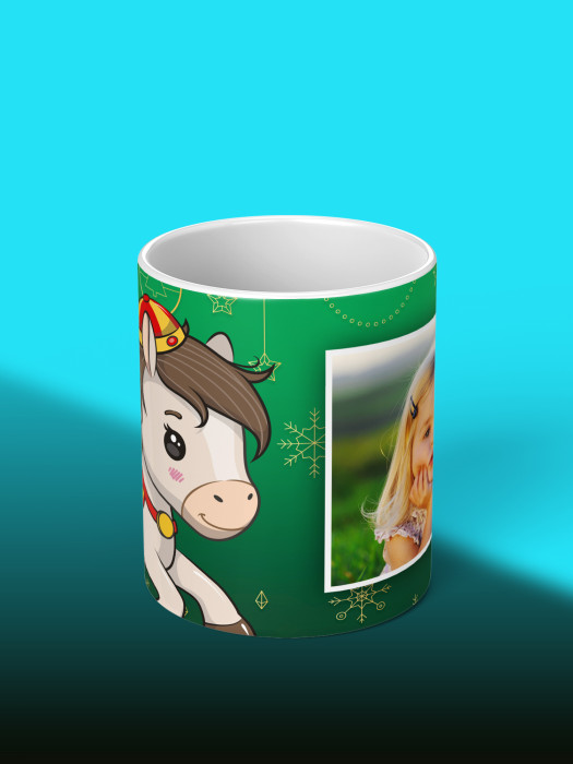 Кружка новогодняя детская 2026 с фото