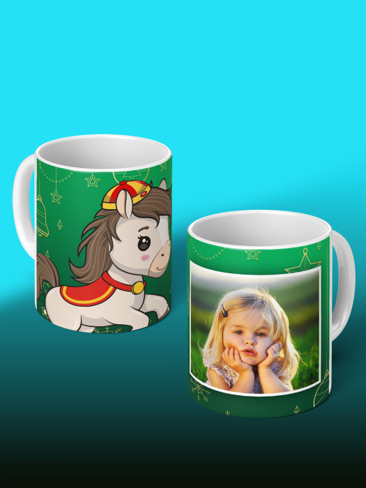 Кружка новогодняя детская 2026 с фото