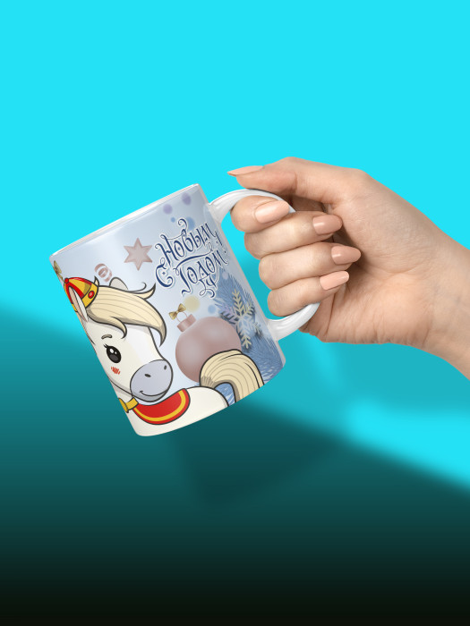 Кружка новогодняя универсальная с фото 2026