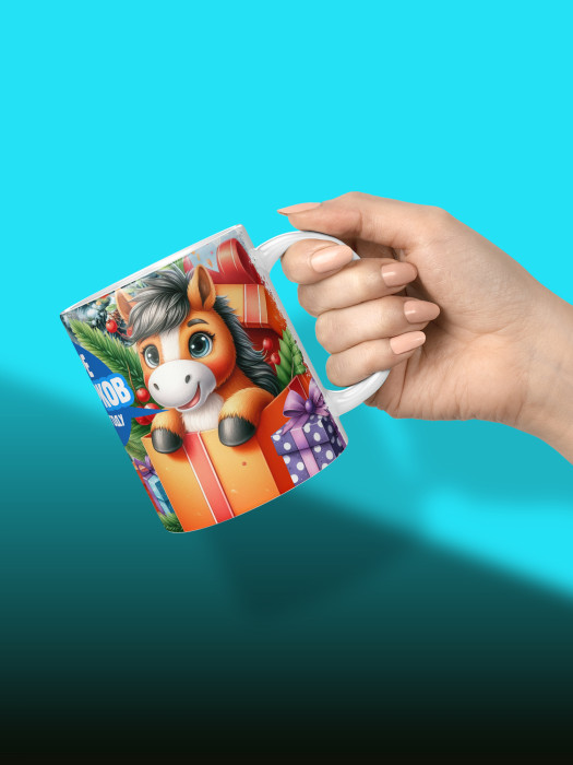 Кружка новогодняя детская с фото 2026