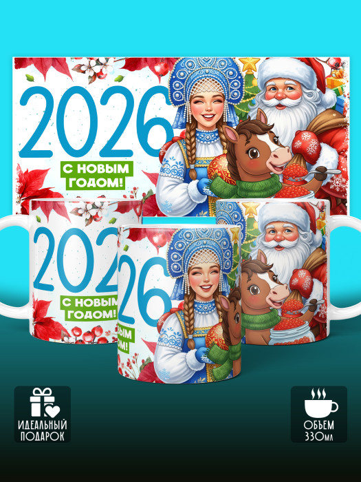 Кружка новогодняя универсальная 2026