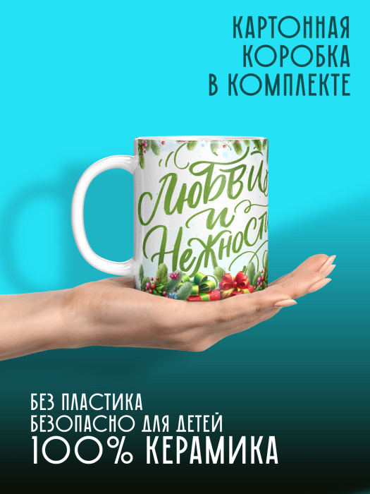 Кружка новогодняя с фото универсальная