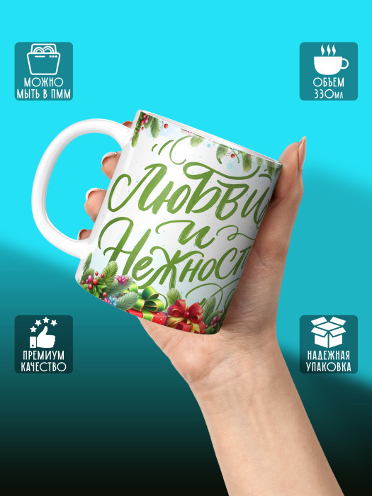 Кружка новогодняя с фото универсальная